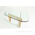 Muebles modernos Triangle Glass Wood Mesa de café Noguchi